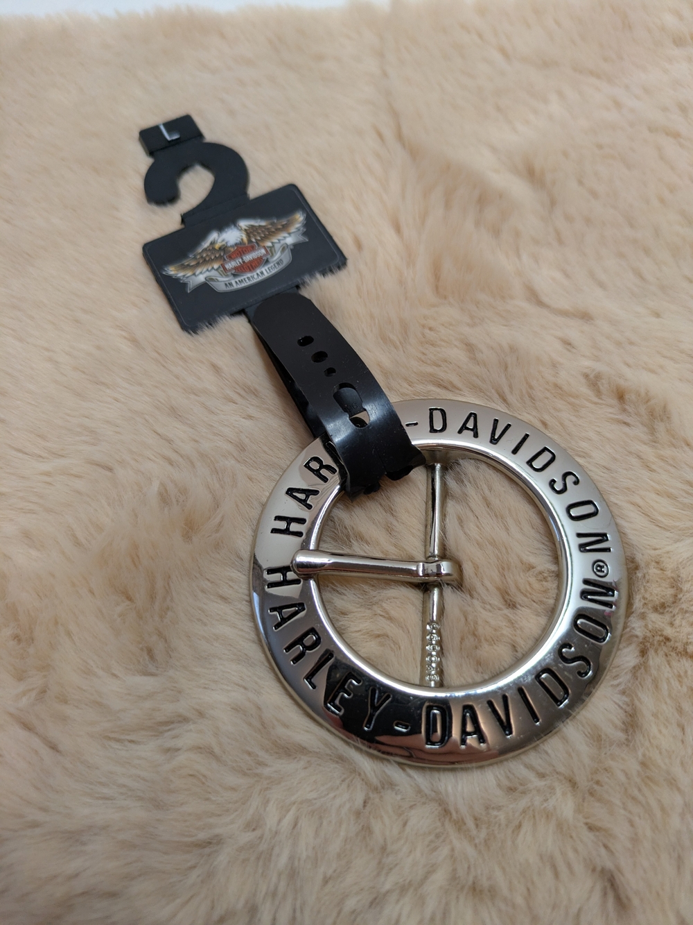 Harley-Davidson Men's Silver Logo Ring Belt Buckle